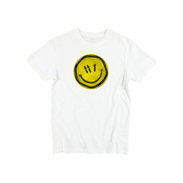T-shirt - JUST SAY HI! by De Code Reclamebureau x Frank Willems – wit